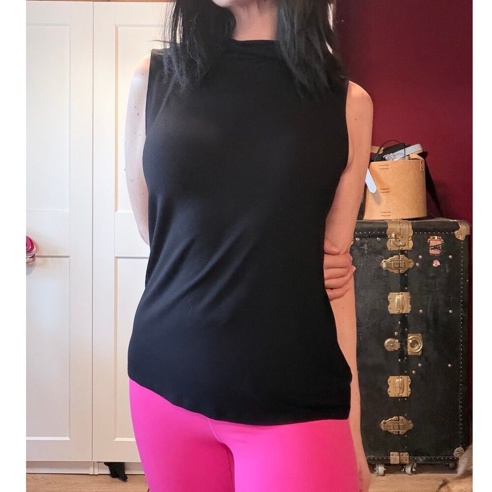 black mock neck turtle neck top